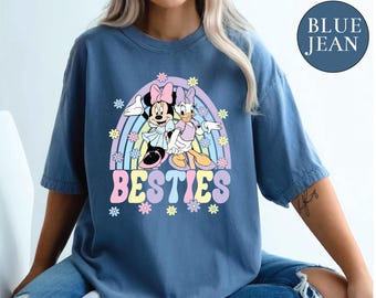 Comfort Colors Checkered Mickey And Donald TShirt Cute Best Friends tee Mickey Mouse And Donald Duck Tee Gift for Besties cute friends tee
