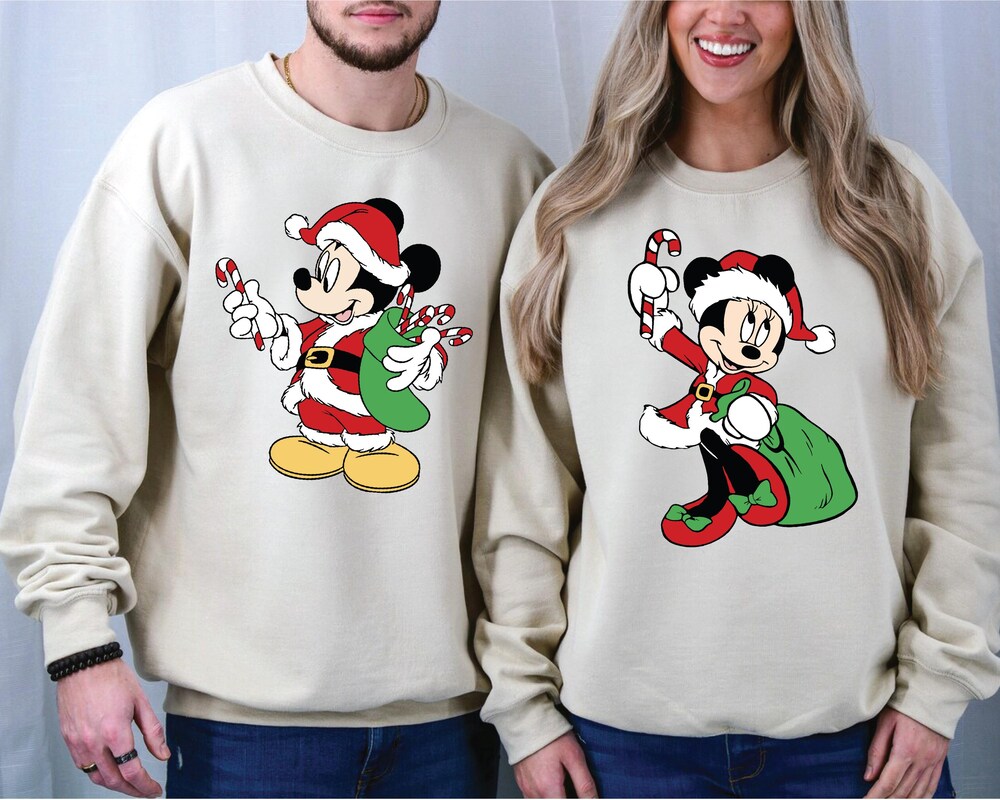 Mickey And Minnie Couple Sweatshirt Disney Christmas Sweater Cute Disney Christmas Sweater Christmas Sweater Funny Couple Christmas Sweaters Teesummer