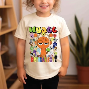 Personalized Sprunki Birthday Boy Shirt Custom Sprunki Boy Shirt Roblo Game Kids Birthday Sprunki Birthday Boy Oren Sprunki Birthday shirt
