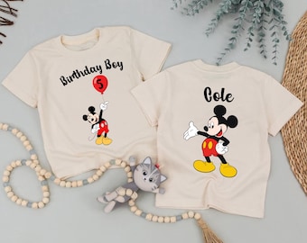 Custom Kid Toddler Name Age Mickey mouse shirt With Balloon Shirt Personalized Mickey Mouse It's My Birthday Gift Disneyland Family Trip