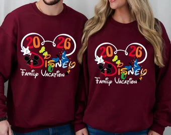 Disney 2026 Family Vacation Sweatshirt Mickey Castle 2026 sweatshirt Disneyland Family Trip Sweater Mickey Trip Sweater Family Matching