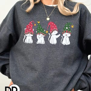 Cute Cat Christmas Sweatshirt Merry Christmas Cute Cat SweatShirt Cute Christmas Gift Funny Cat Christmas Sweatshirt Cat Lover Sweatshirts