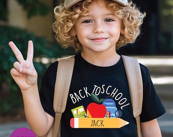 Personalized boy School Shirt Custom Name pencil School Shirt Back to School Shirt Pencil Name Back to School Shirt Cute Kids school shirt