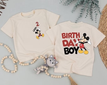 Mickey Birthday Family Shirt Custom Mouse Birthday T-Shirt Birthday Boy Shirt Disney Birthday Shirt Personalized Family Matching Shirt