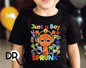Just A Boy Who Loves Spruunki Vintage Shirt Gamer Toddler Shirt Gift for Gamer Kids Shirt Gaming Gift Shirt Sprnki Fan Tee Sprnki Game tee