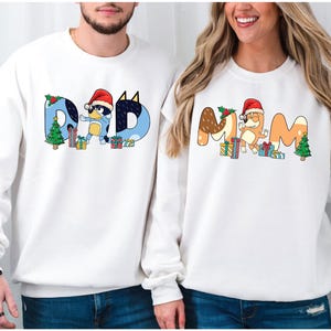 Blue Dog Matching Christmas Sweatshirt Blue Dog Family Tee Xmas Cartoon Shirt Merry Christmas Sweater Disneyland Family Christmas Trip Tee
