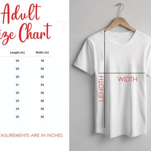 a white t - shirt with the measurements for a size chart