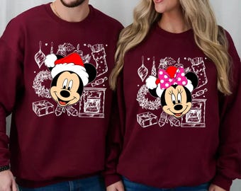 Disney Couple Mickey Minnie Sweatshirt Disneyworld sweatshirt Vintage Mickey Minnie Sweater WDW Magic Kingdom sweatshirt family matching