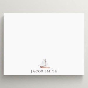Personalized Stationery Set | Nautical Stationery | Sailboat Stationery | Minimalist Note Card | Custom Stationery | Set of 10