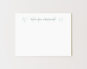 Personalized Stationery Set: Modern Couple's Note Cards (Set of 10)