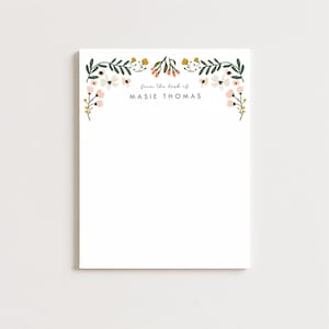 Personalized Notepad | Customized Notepad | Floral Design | Custom Notepad | Cute Preppy Flowers | Feminine Notepad