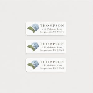 Vintage Hydrangea Address Labels: Personalized Weatherproof Stickers
