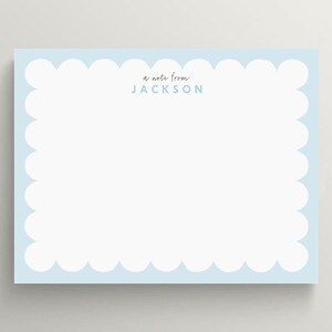 Personalized Stationery Set | Cute Kids Stationery | Scalloped Boarder | Children&#39;s Stationery | Custom Stationery | Set of 10