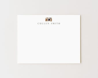 Personalized Camera Stationery Set: Minimalist Note Cards