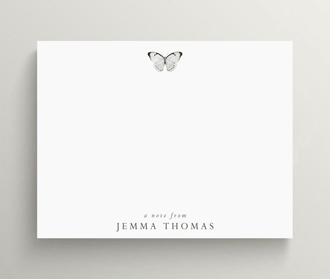 Personalized Stationery Set | Flat Note Card | Butterfly Stationery ...