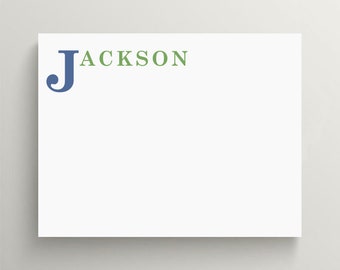 Personalized Stationery Set | Cute Kids Stationery | Modern Note Card | Custom Stationery | Bold Color Name | Set of 10