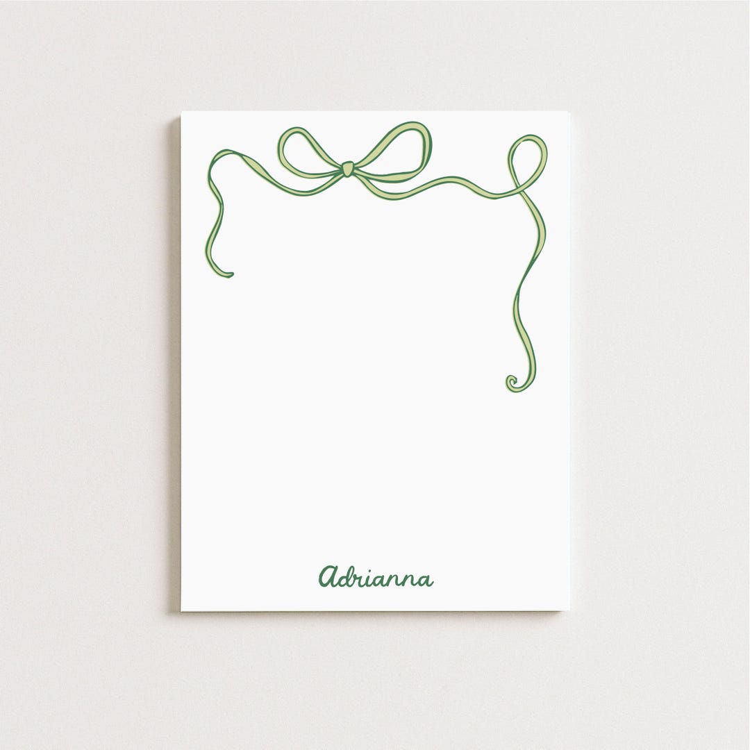 Personalized Notepad: Bow & Ribbon Design, Coquette, Custom Notepad - Etsy