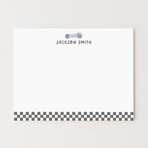 Personalized Race Car Stationery: Flat Note Cards, Set of 10