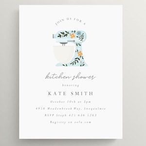 kitchen shower invitation, bridal shower invitation, kitchen mixer invite, stock the kitchen, couples shower, cooking class invitation