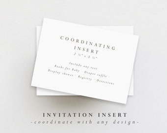 Custom Insert | Personalized Insert | Invitation Insert | Enclosure Card | Set of 10