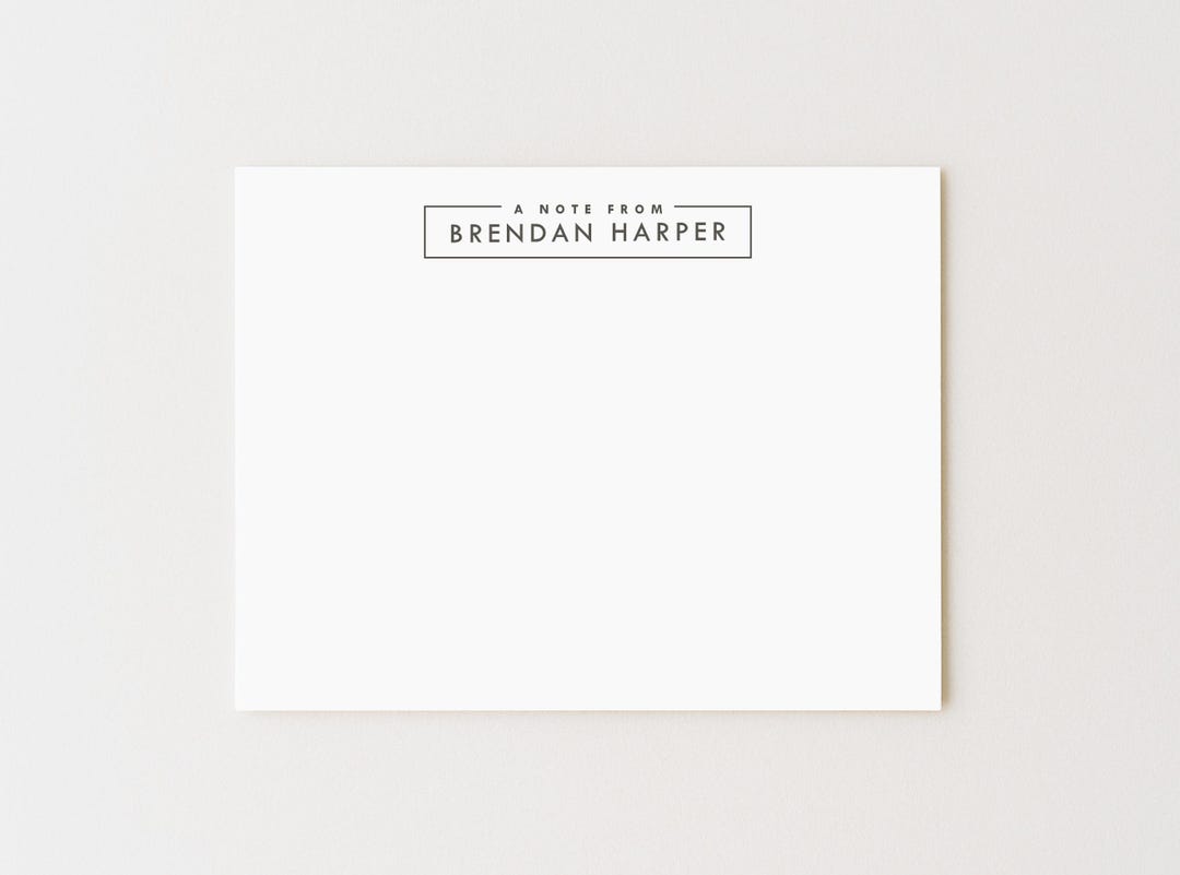 Personalized Flat Note Card Set: Modern Minimalist Stationery - Etsy