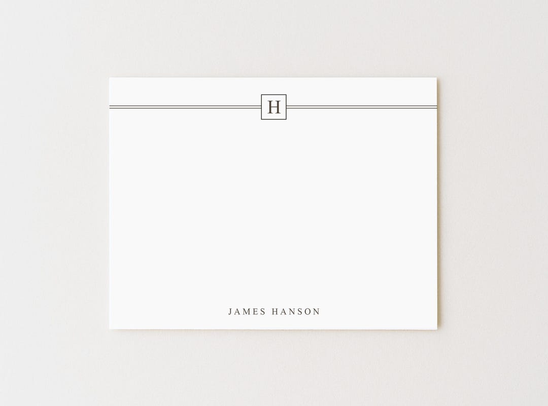 Personalized Stationery for Men, Custom Men's Name Note Cards Set ...