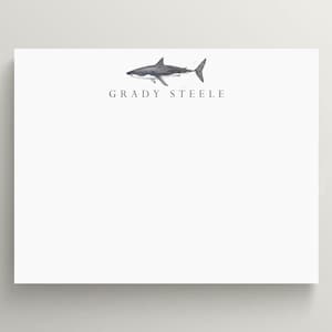 Personalized Stationery Set | Shark Stationery | Great White | Custom Stationery | Set of 10