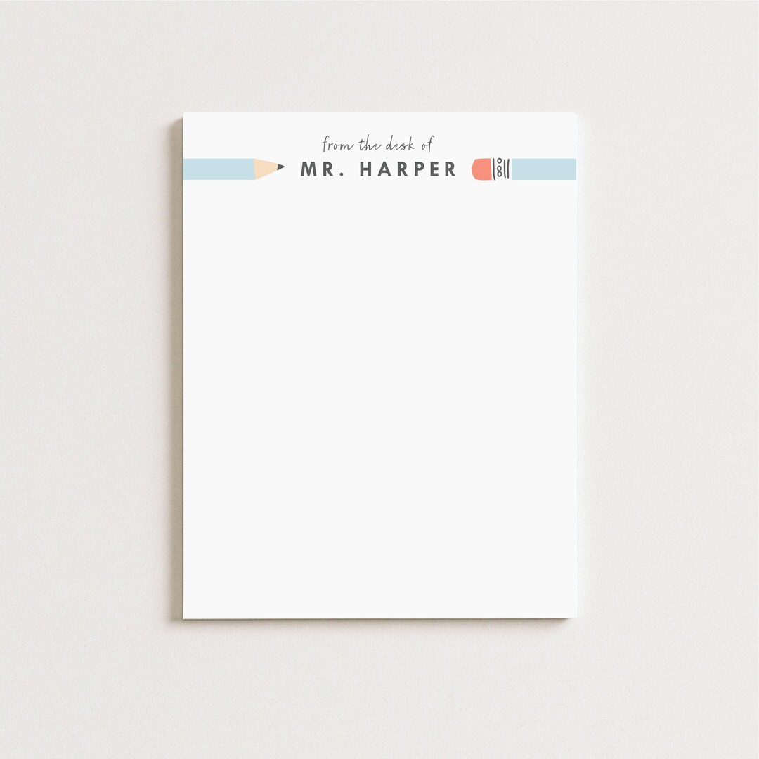 Personalized Notepad | Teacher Notepad | Teacher Gift | Custom Teacher ...
