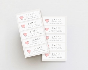 30 Custom Heart Tree Personalized Address Labels