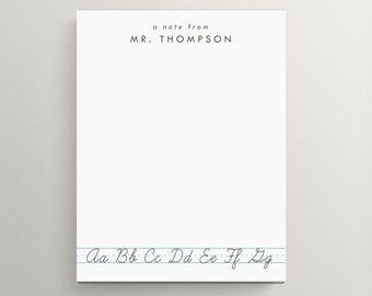 Personalized Notepad | Teacher Notepad | Teacher Gift | Custom Teacher Notepad | Alphabet Design