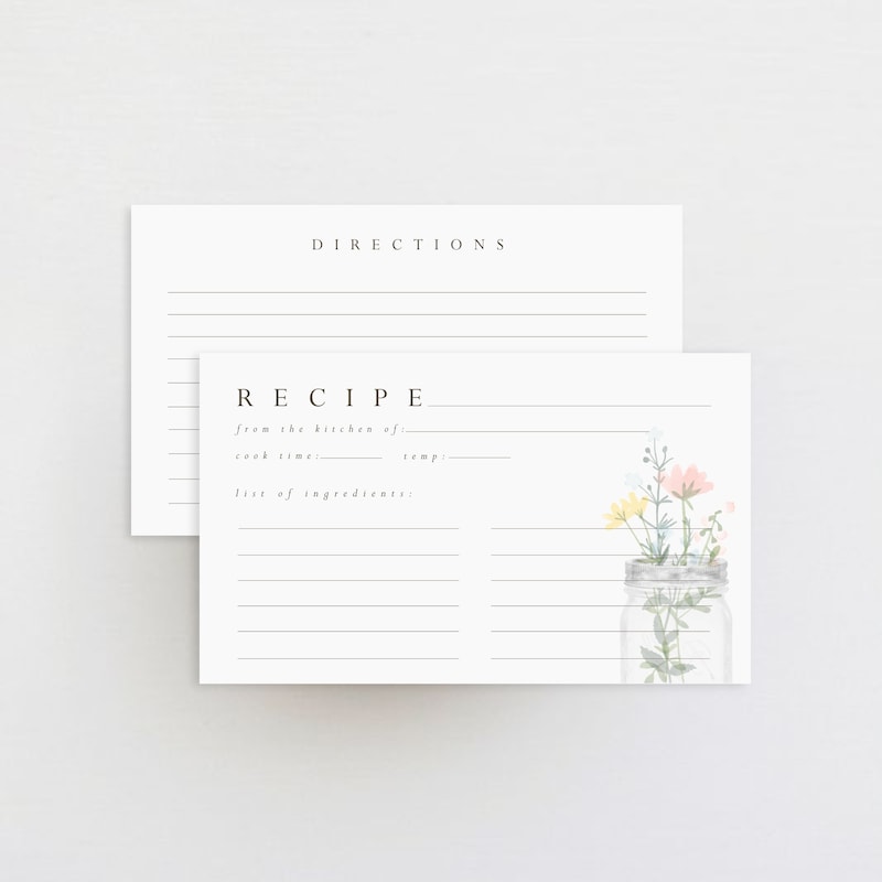 Mason Jar Recipe Cards - Etsy