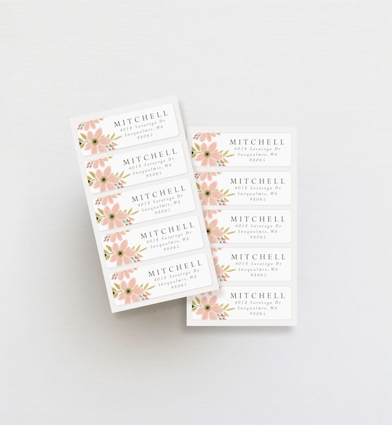 Personalized Return Address Labels Blush Floral Address - Etsy
