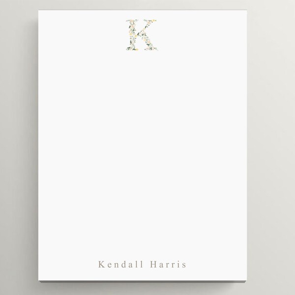 Personalized Notepad | Customized Notepad | Floral Monogram | Custom Notepad | Cute Spring Flowers | Feminine Notepad