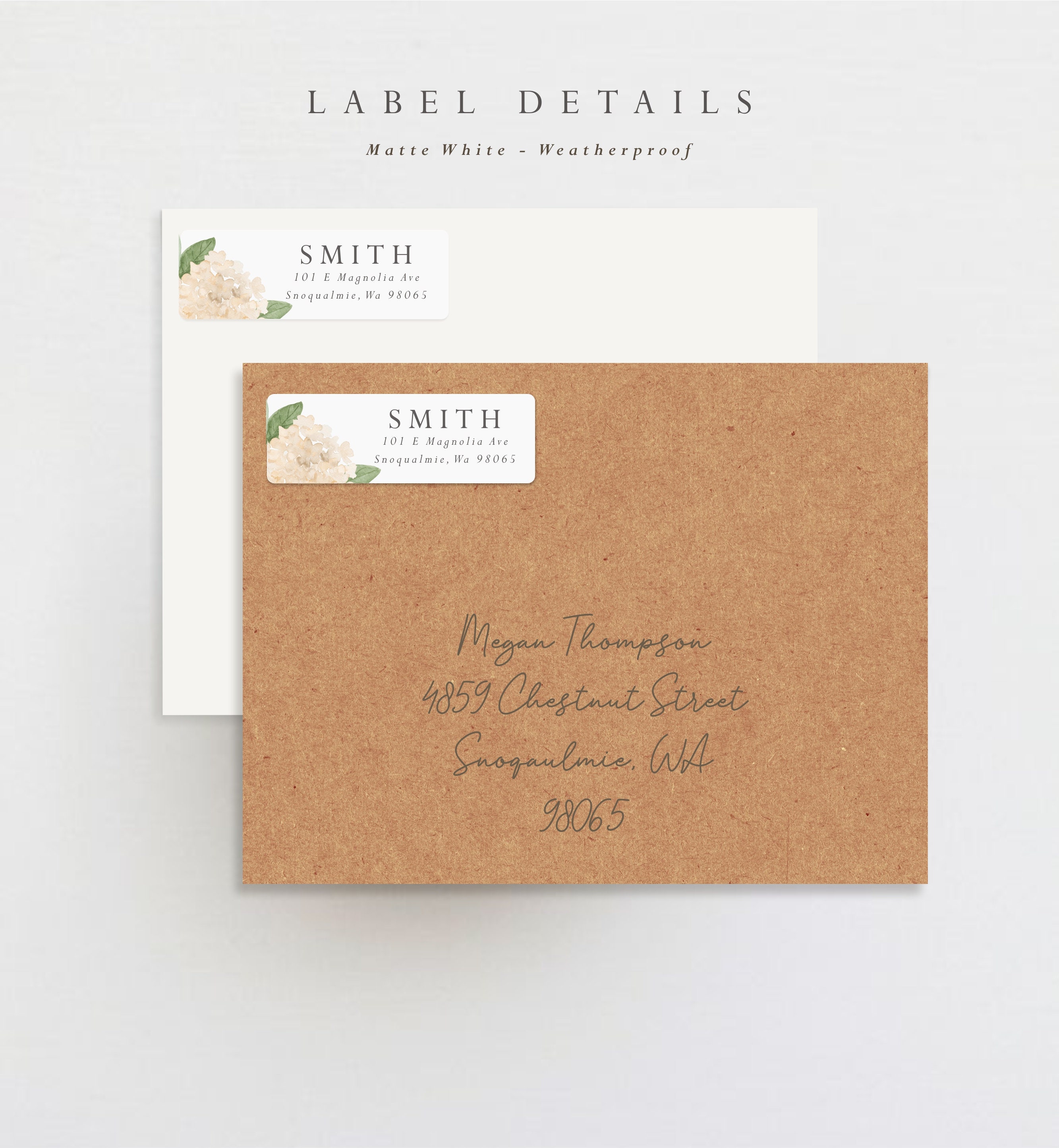 Hydrangea Label Personalized Hydrangea Address Labels: Weatherproof Return Address ...