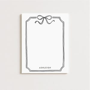Personalized Notepad | Cute Bow Notepad | Custom Notepad | Cute Gift | Bow Outline | Personalized, Hostess Gift