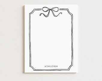 Personalized Notepad | Cute Bow Notepad | Custom Notepad | Cute Gift | Bow Outline | Personalized