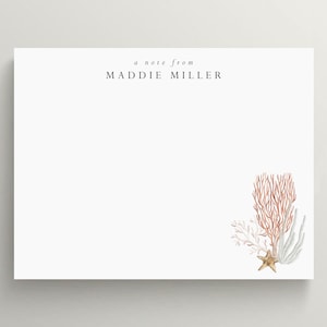 Personalized Stationery Set | Flat Note Card | Seaside Stationery | Under The Sea Note Card | Tropical Stationery | Set of 10