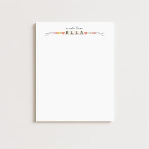 Personalized Friendship Bracelet Notepad: Custom Stationery Gift, Kids Notepad, Birthday Gift