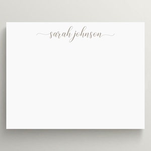 Personalized Stationery Set | Flat Note Card | Elegant Script Name Stationery | Professional Note Card | Cursive Handwriting | Set of 10