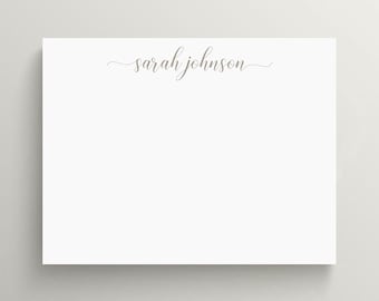 Personalized Stationery Set | Flat Note Card | Elegant Script Name Stationery | Professional Note Card | Cursive Handwriting | Set of 10