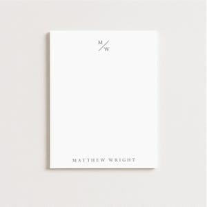 Personalized Notepad: Minimalist Initial Stationery, Professional Notepad