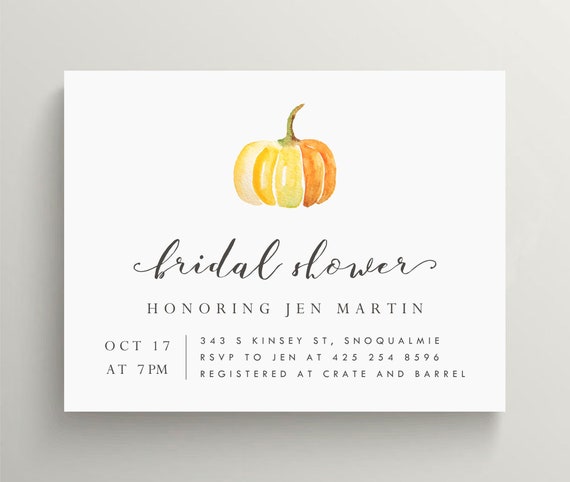 pumpkin invitation pumpkin bridal shower invitation pumpkin etsy