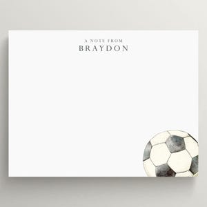 Personalized Soccer Stationery Set: Flat Note Cards (Set of 10)