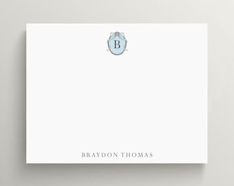 Personalized Stationery Set | Custom Kids Stationery | Baby Boy | New Baby Stationery | Preppy Bow Frame | Set of 10