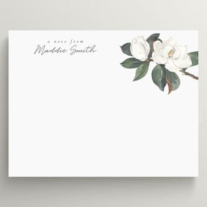 Personalized Stationery Set | Southern Magnolia Stationery | Floral Note Card | Custom Stationery | Set of 10