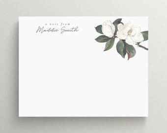 Personalized Stationery Set | Southern Magnolia Stationery | Floral Note Card | Custom Stationery | Set of 10