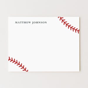 Personalized Baseball Stationery: Flat Note Card Set of 10