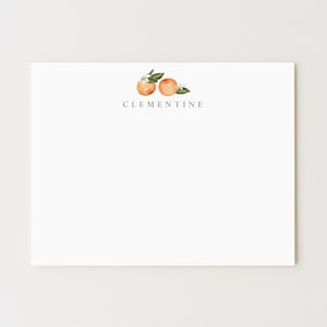 Juego de papelería personalizada con diseño de cítricos: Tarjetas de notas naranjas (juego de 10)