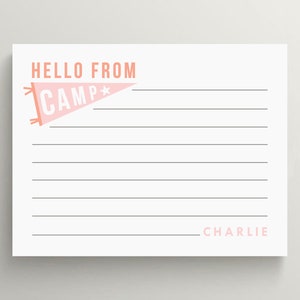 Personalized Stationery Set | Cute Kids Camp Stationery | Custom Camp Note Cards | Summer Stationery | Camp Flag | Set of 10