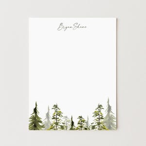 Personalized Alpine Trees Stationery Set: Woodland Note Cards